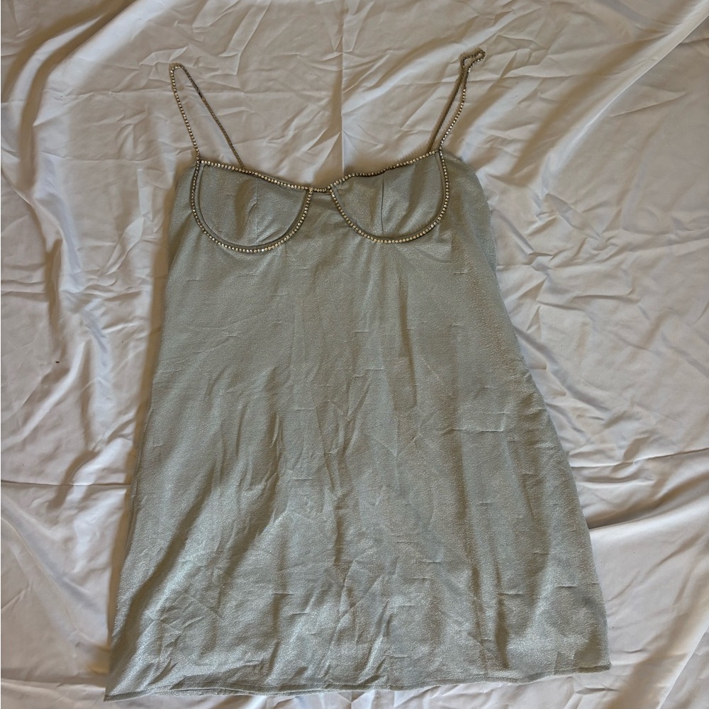 Kendall & Kylie Silver Chemise with Chain Detail
